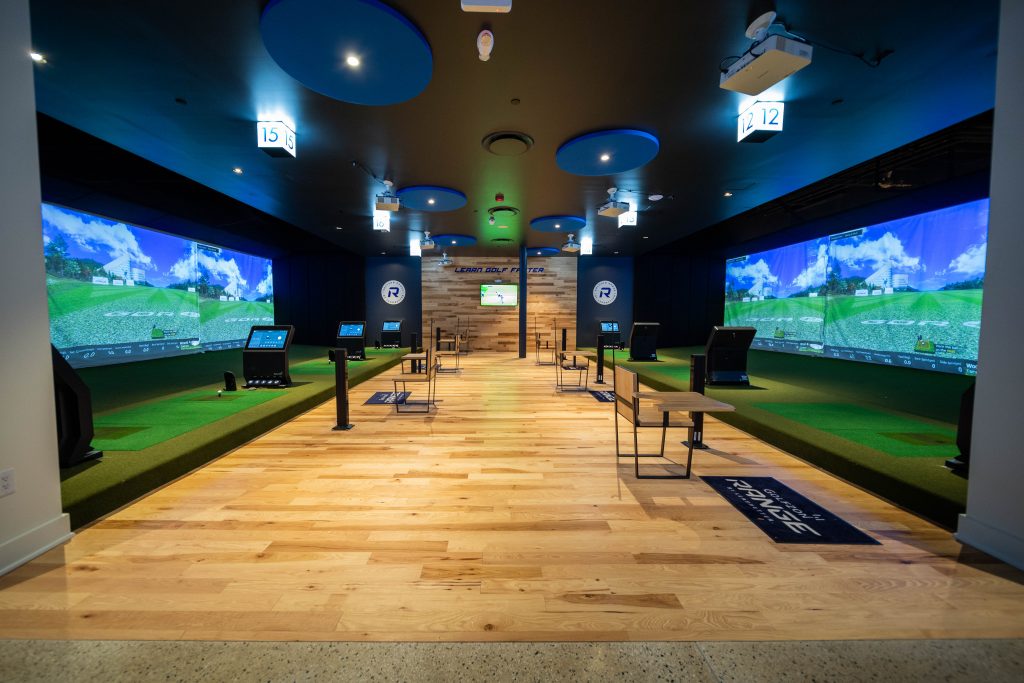 Golf indoors with a simulator
