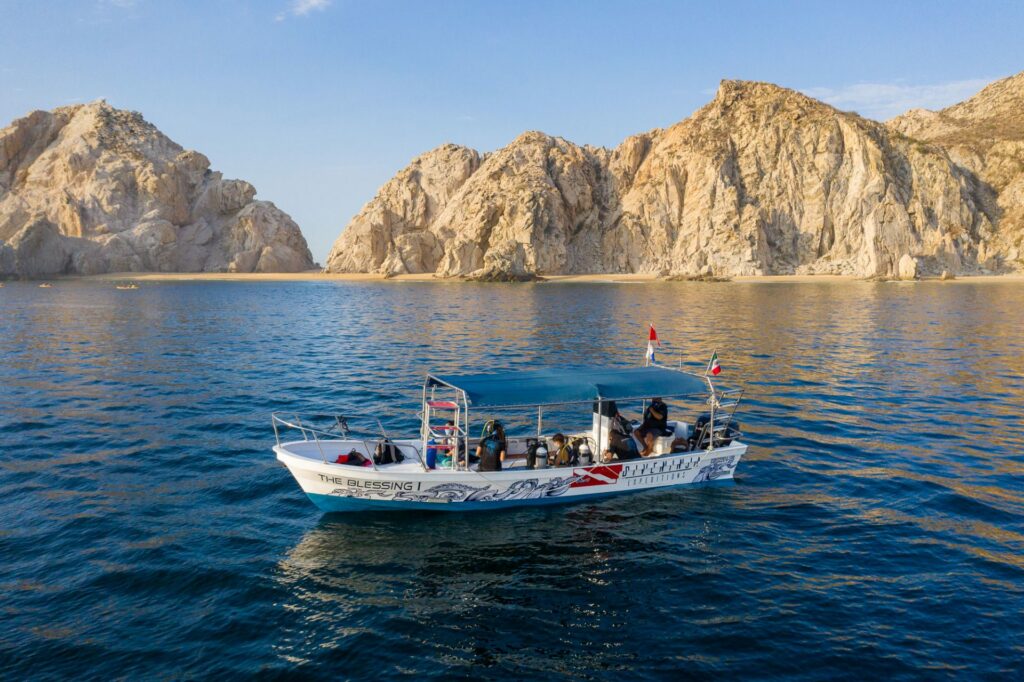 Dive Boat in the water in Cabo